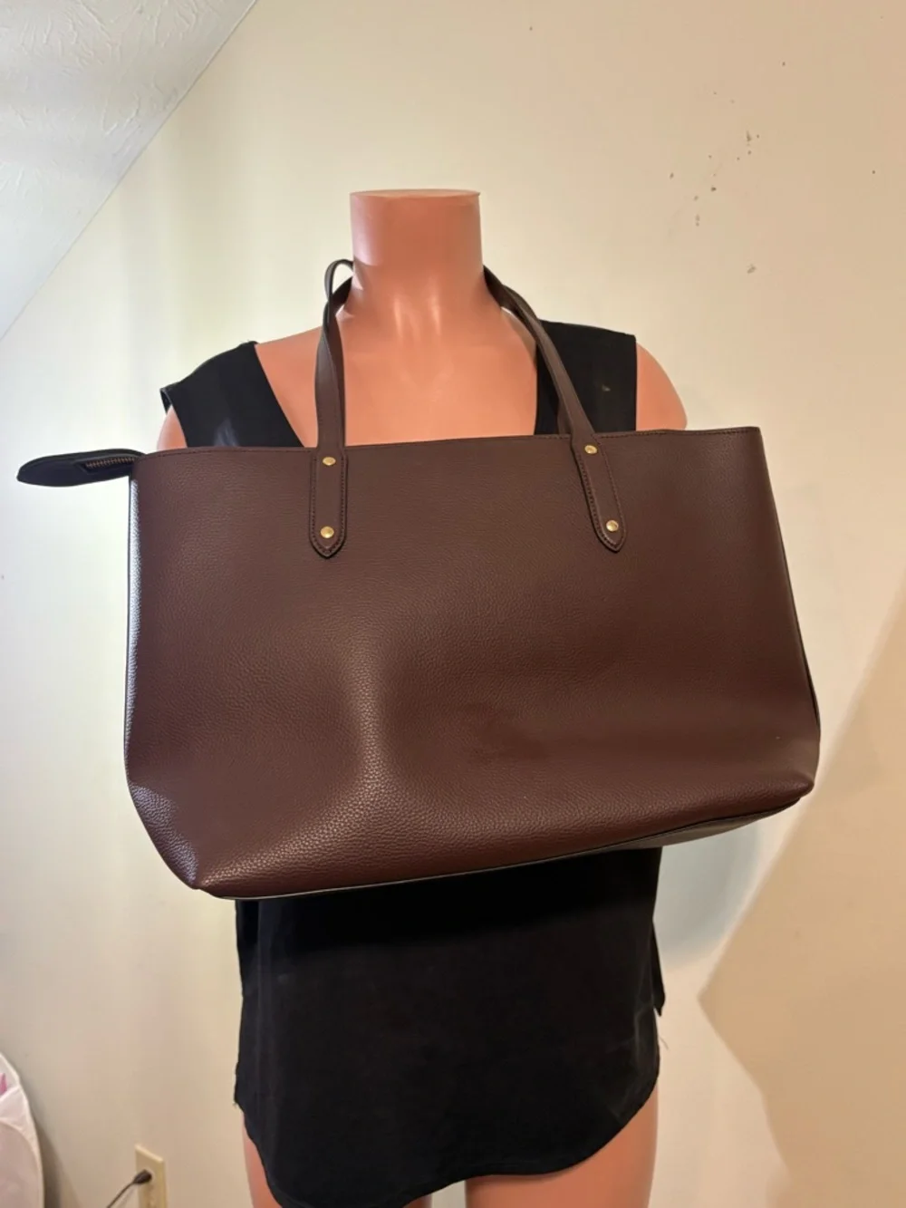 Coach Pebble Leather Tote Bag in Dark Brown women’s 11 X 14 - Picture 2 of 14